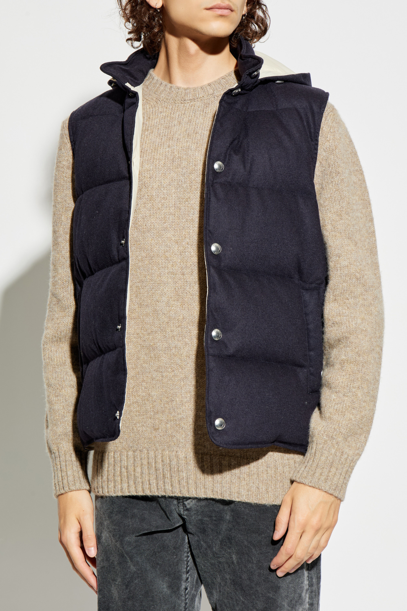 ジャケット・アウター High Count Over Gilet Men Utility Waistcoat Gilet Sleeveless Jacket Vest Tops Zip